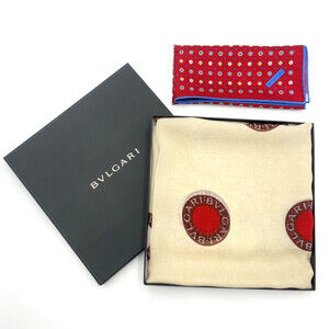 Auth Bvlgari Logo Pattern White/Red #193168B63